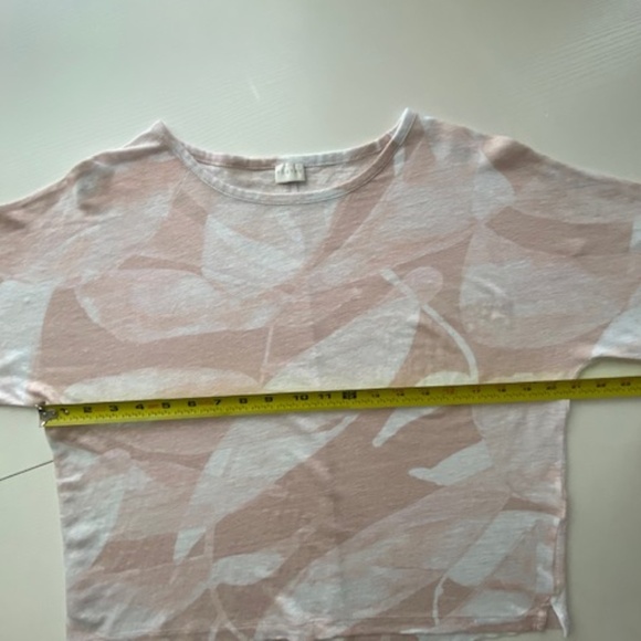 Poetry Linen Cropped Top 3/4 Sleeve Boat Neck Lightweight Size 8 - Picture 8 of 11